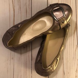 Gold Buckle Flats